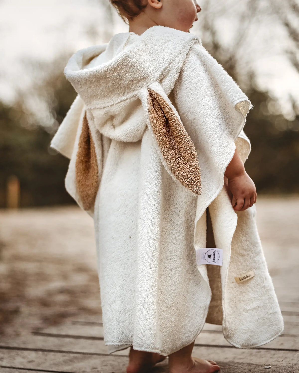 Badehandtuch Hasenponcho für kinder mit großen Taschen aus Baumwoll-Frottee als Poncho für den Strand oder nach dem Baden