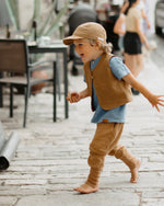 Leinen Knickerbocker, Weste und Cap für Kinder. Baby Sommer Outfit aus Leinen für Einschulung, Hochzeit, Taufe.