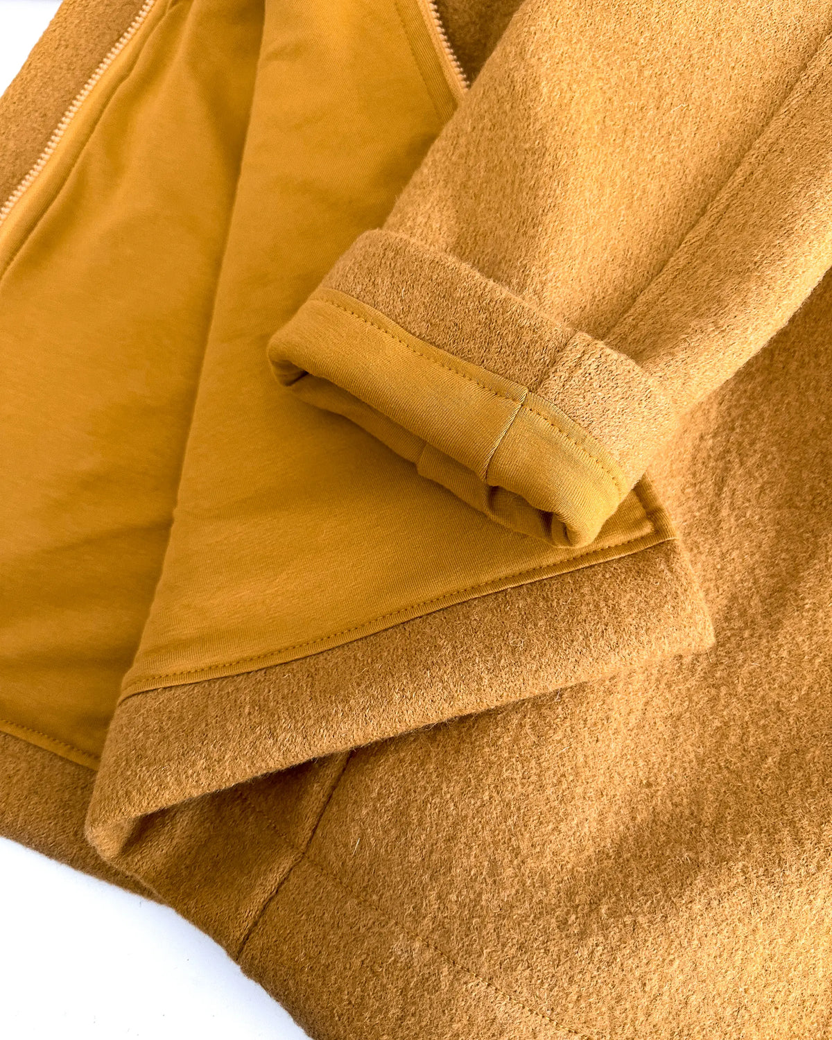 Mama Mantel aus Wollwalk - handgemachte Walkjacke Frauen Kurzmantel Reissverschluss Taschen