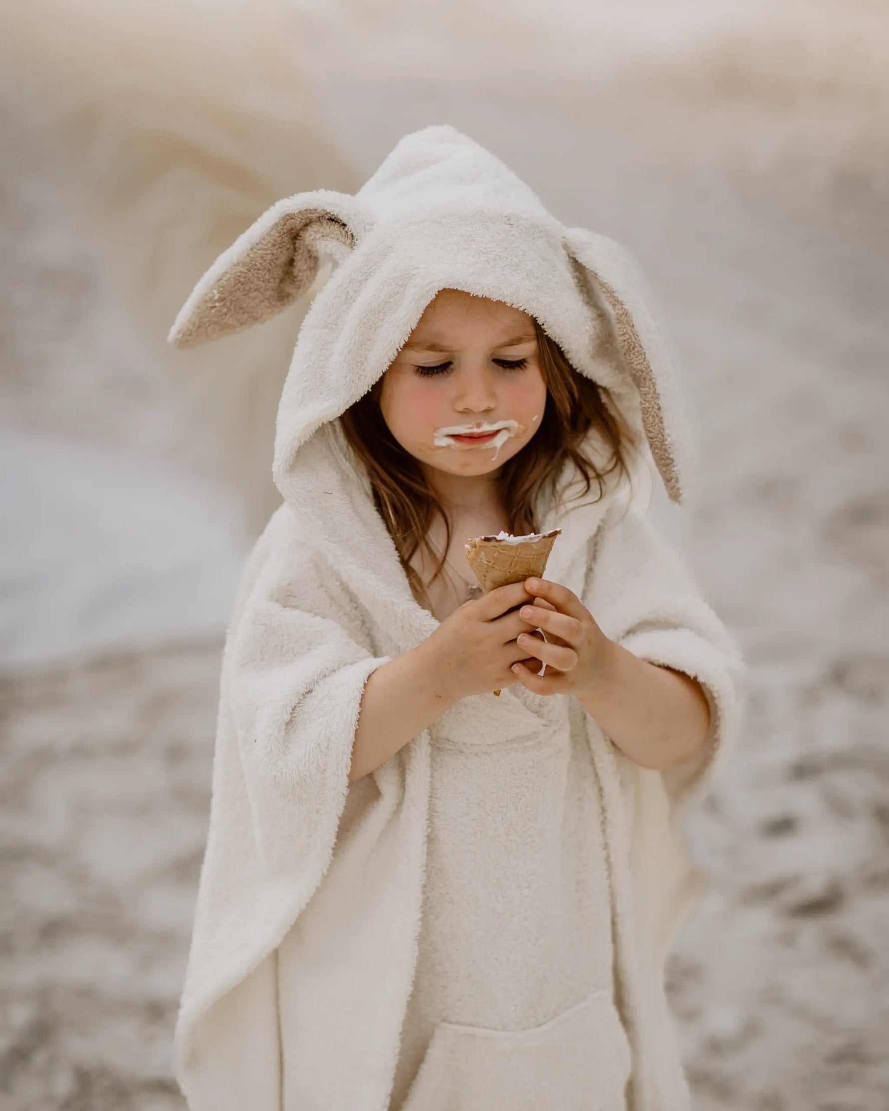 strandponcho bademantel fuer kinder und babys mit hasenohren - Hasenoncho für Mädchen