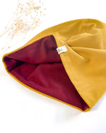 leichte Kinder Mütze aus Bio-Baumwolle, Baby Haube locker fallend und vielseitig kombinierbar zu Walkoverall oder Jacke für kühlere Tage
