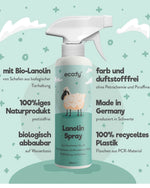 Fette deine Wollwalk Kleidung mit diesem Lanolin-Spray mit Wollfett nach und pflege sie. Mit Hilfe dieses Sprays führst Du deiner Wollkleidung schonend wieder das wichtige Lanolin zu. Deine Wolle erhält wieder einen flauschig-weichen Griff, Wollwindelhosen werden wieder dicht und Wollschuhe bekommen eine imprägnierende Pflege.