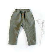 nachhaltige ganzjahres unisex Leinenhose mit langem Bein fuer Kinder und Babys