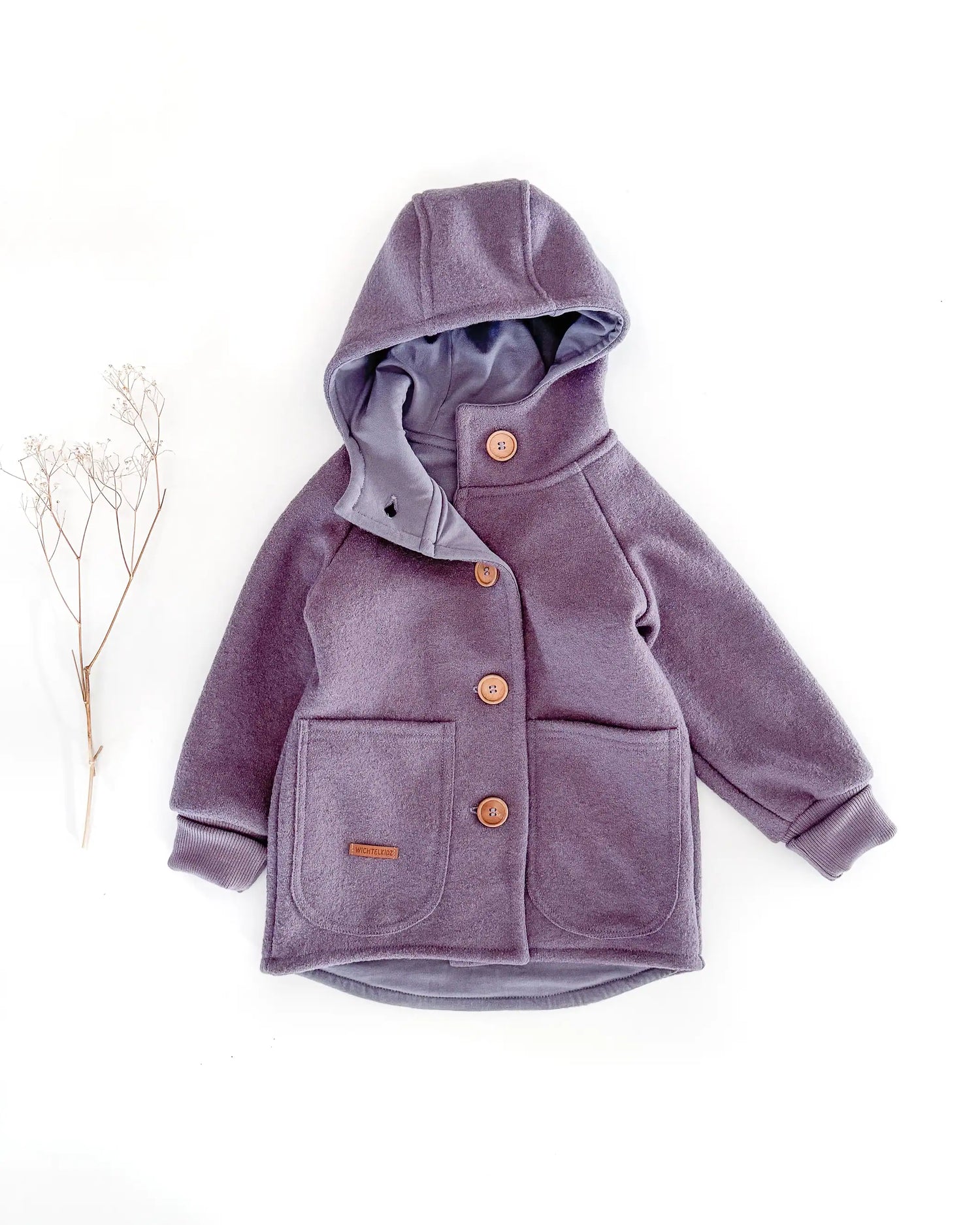 Wollwalk Jacke mit Knöpfen