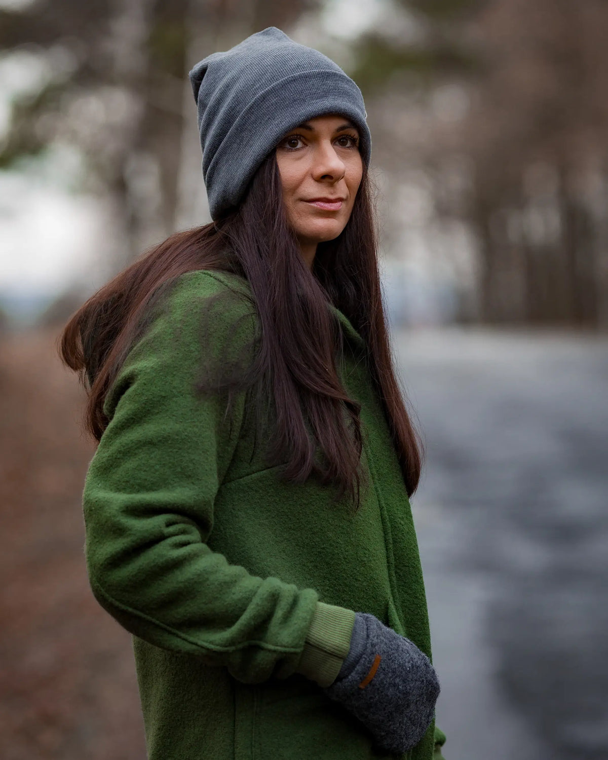 Damen Kurzmantel aus (Merino)Schurwolle Wollwalk Jacke für Frauen mit passender Merino Mütze