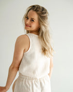 Leinen Tank Top für Damen aus gewaschenem Leinen, nachhaltig gefertigt, weich auf der Haut und angenehm kühlend im Sommer