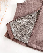 Wollwalk Weste für Damen mit Leoprint 