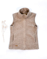Kuschelige Merino Wollweste für Damen, ideal zum Drüberziehen im Frühling und Herbst oder als warme Schicht im Winter