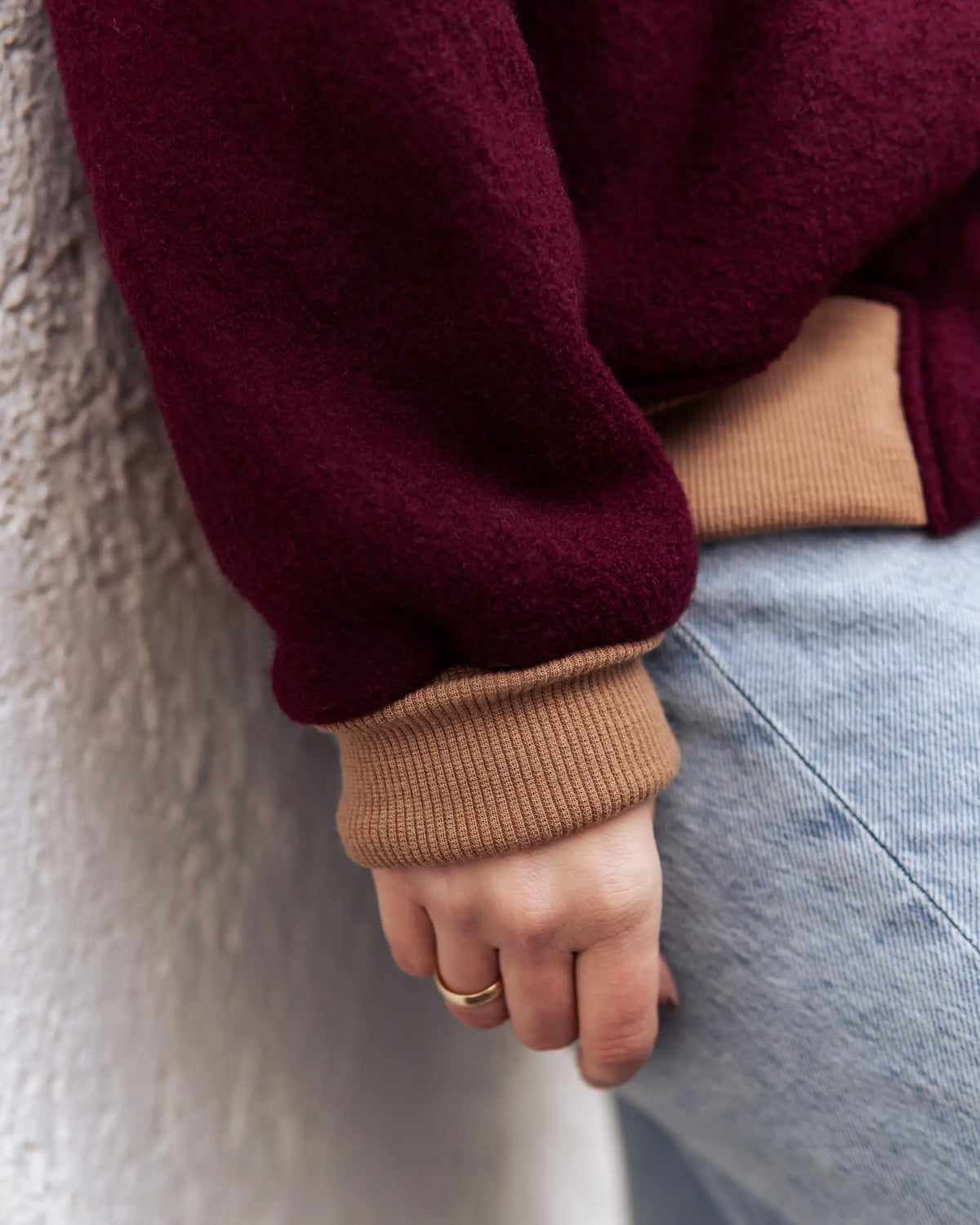 Damen Walkjacke mit Merino-Wollbündchen 