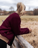 Handgemachte Damen Übergangsjacke aus Wollwalk in Beere