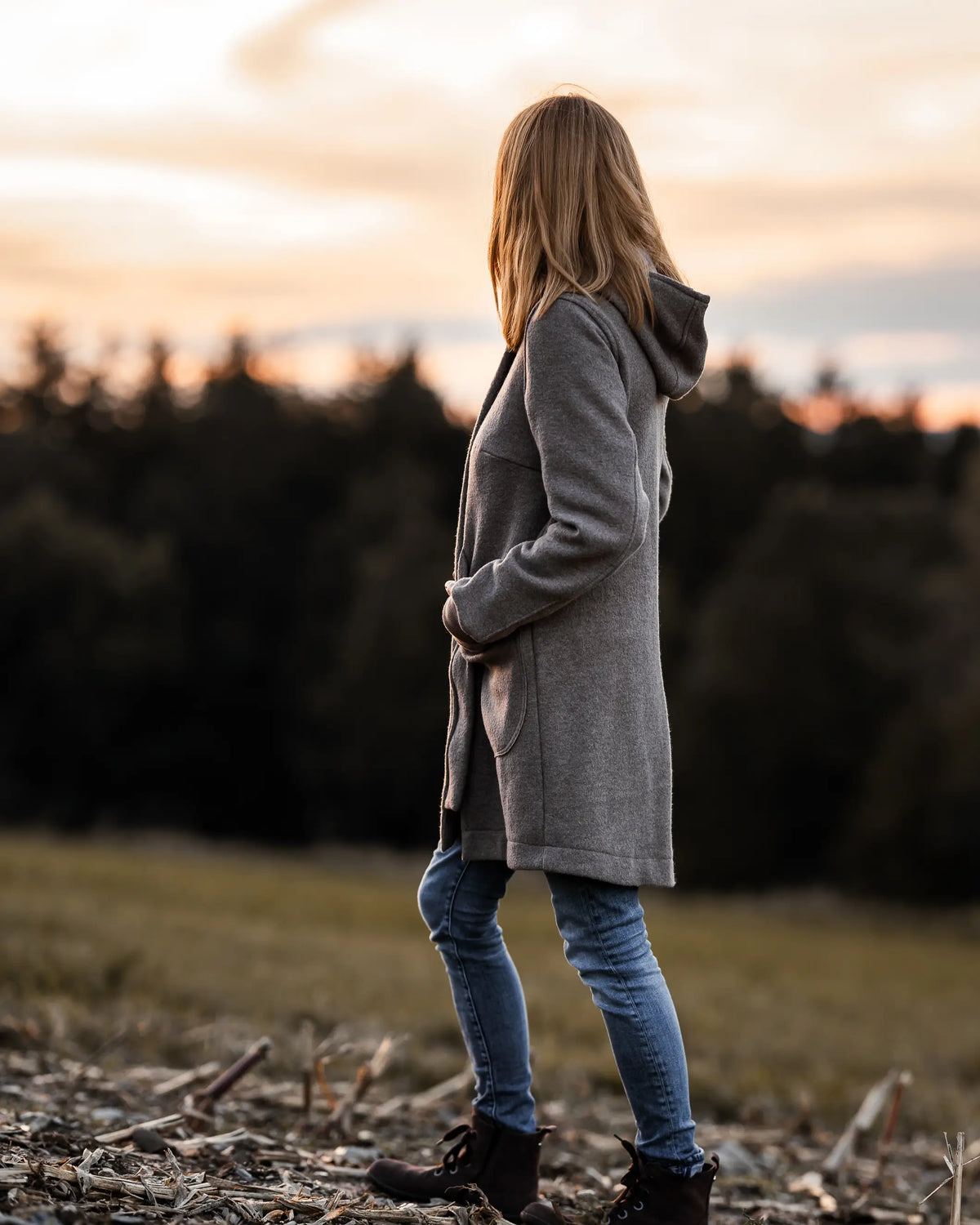 Damen Kurzmantel aus (Merino)Schurwolle Wollwalk Jacke für Frauen