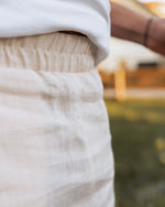 Herren Sommerhose aus Leinen im Chino-Schnitt, bequem sitzend mit elastischem Gummibund