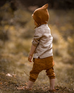 kurze Knickerbocker Baby Windelhose, Kinderhemd und Pixie aus atmungsaktivem Leinen