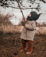 individuelles Kinder Wollwalk Outfit - Walkjacke mit Reißverschluss, Walkmütze, Walkloop, Walkhandschuhe