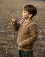 Gefütterte Kinder Bomberjacke aus Wollwalk mit Reißverschluss, warm und temperaturausgleichend, ideal für Herbst, Winter und Frühling im Alltag.