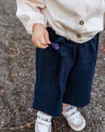 Kinder Culotte aus Leinen mit Paperbag-Bund und Bindeschleife, bequem und mitwachsend für Alltag und Freizeit