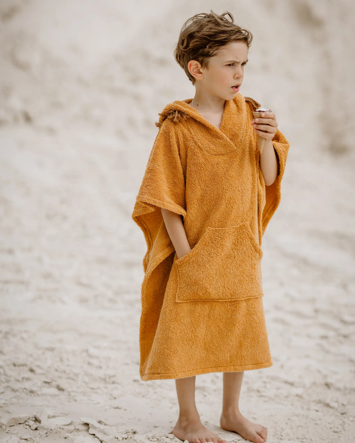 Kinder Bademantel Poncho Handtuch Strandponcho Löwe