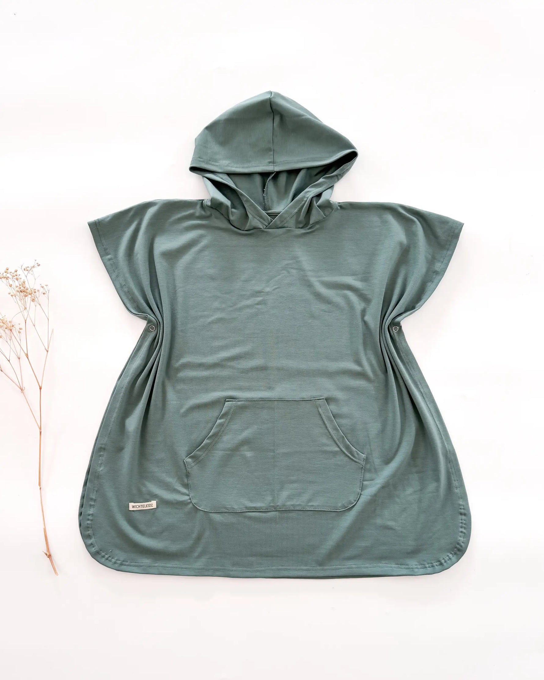 natürlicher UV-Poncho mit Kapuze mit hohem Lichtschutzfaktor  - geprüft und zertifiziert in der Farbe Mint