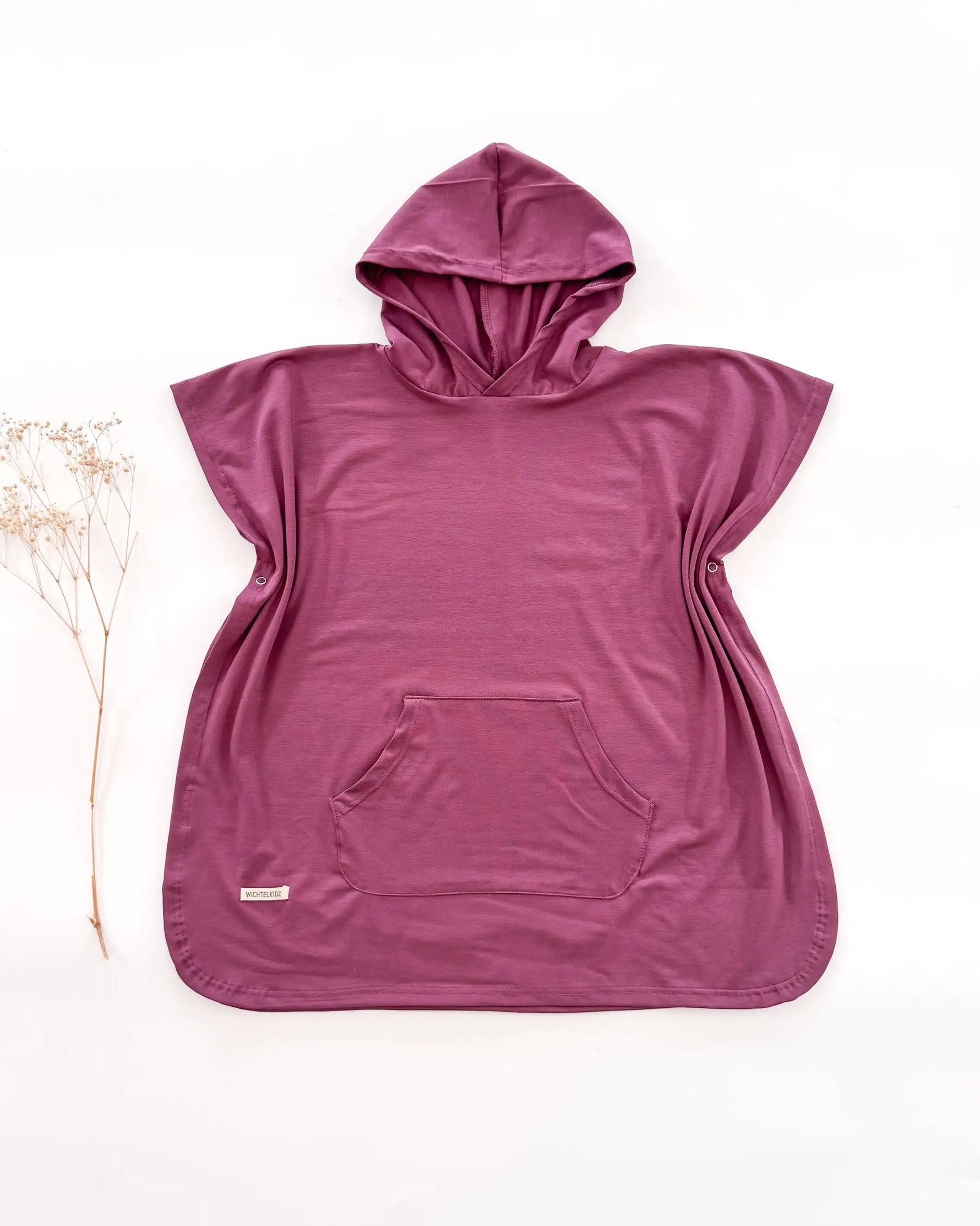 Weicher Kinder Strand poncho mit Kapuze mit hohem UV Schutz - geprüft und zertifiziert in der Farbe Mauve