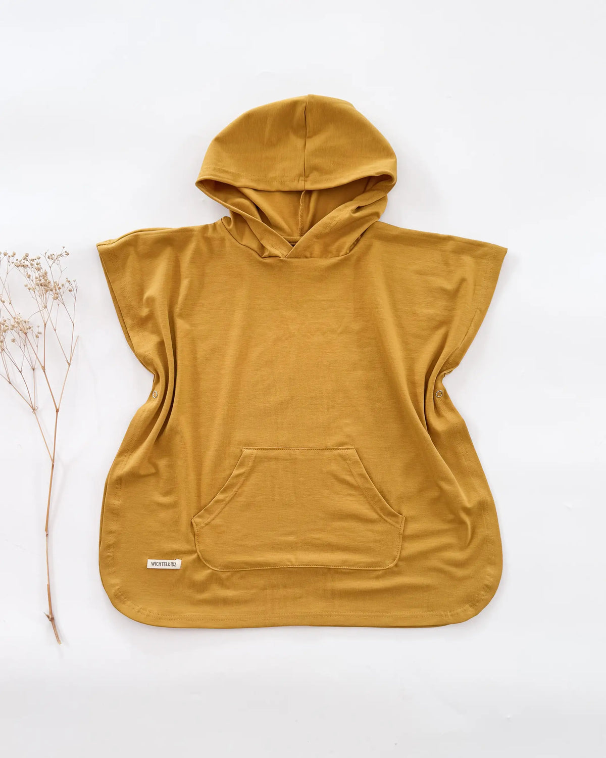 Mädchen und Jungen Badeponcho mit hohem UV Schutz UPF 50+ geprüft und zertifiziert in der Farbe Senfgelb