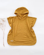 Mädchen und Jungen Badeponcho mit hohem UV Schutz UPF 50+ geprüft und zertifiziert in der Farbe Senfgelb