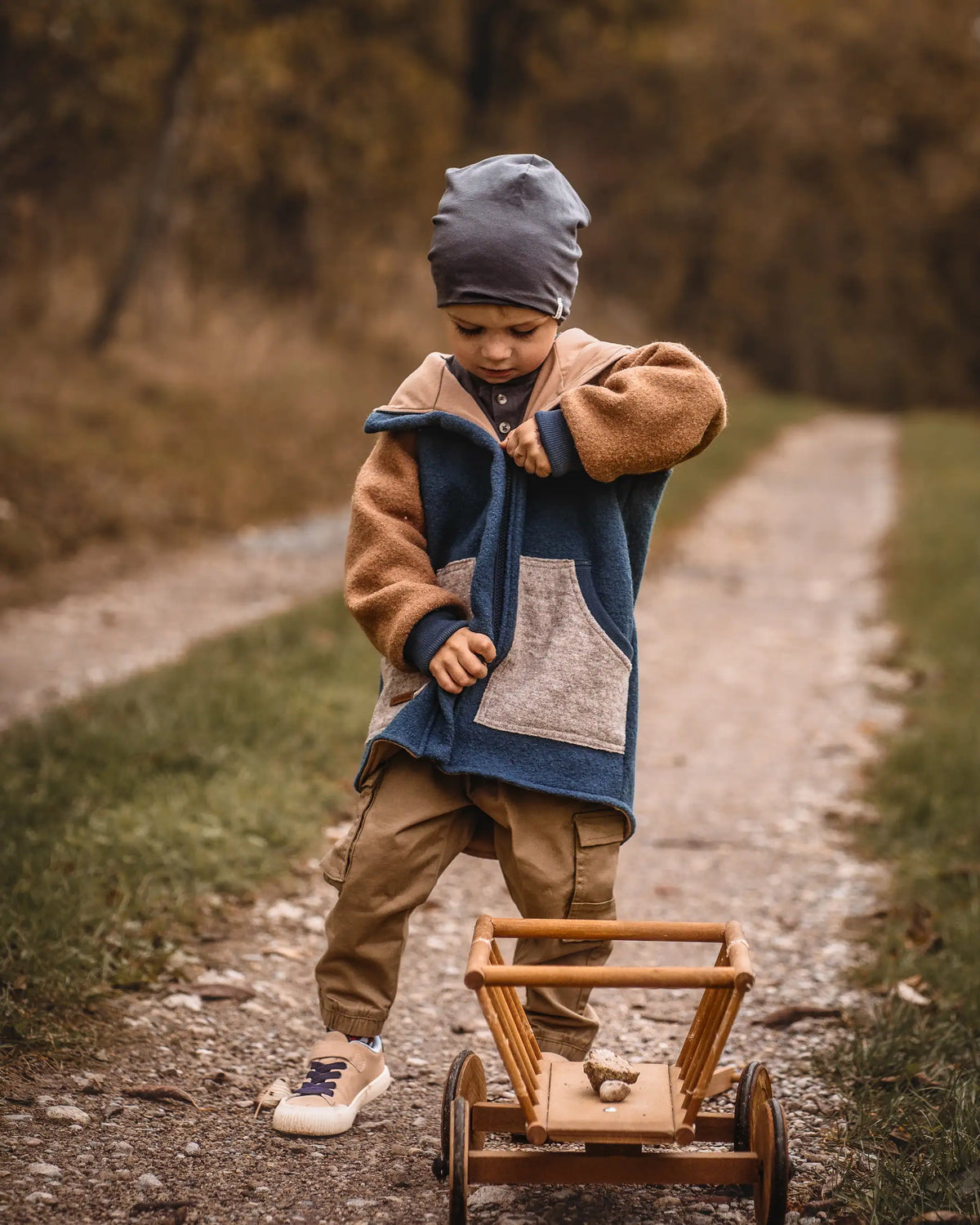 Coulorblock Wollwalk Jacke für Kinder und Babys für Herbst, Winter und Frühling