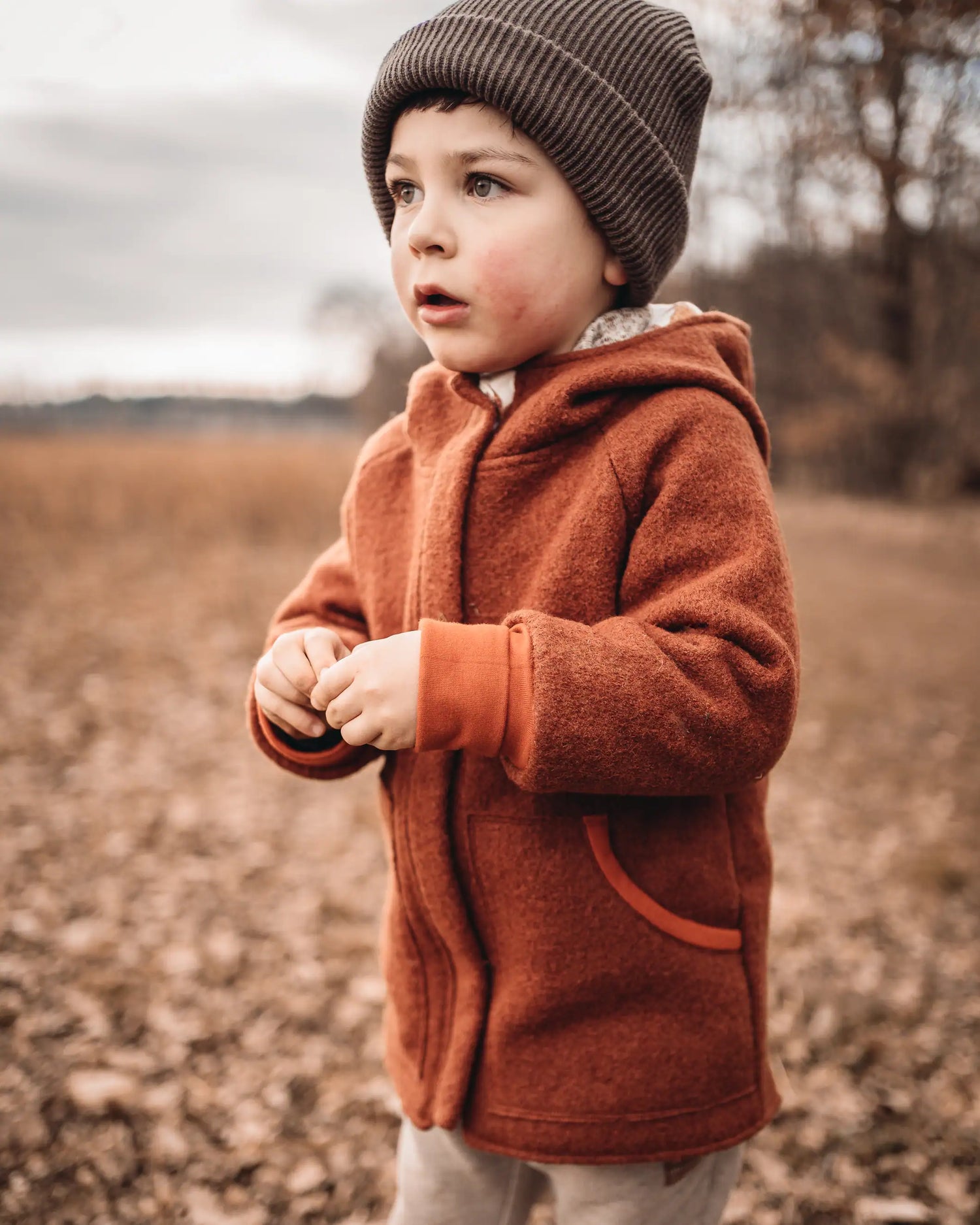Premium Wollwalk Jacke mit Reißverschluss