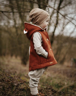 Wollwalkweste für Kinder Fuchsweste Wollwalk Gilet aus hochwertiger Schurwolle im Fuchdesign