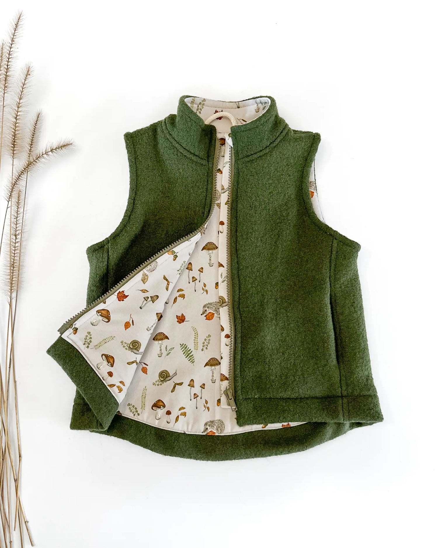 Walkweste Kind mit Reißverschluss und Taschen - Kinder Gilet aus Schurwolle