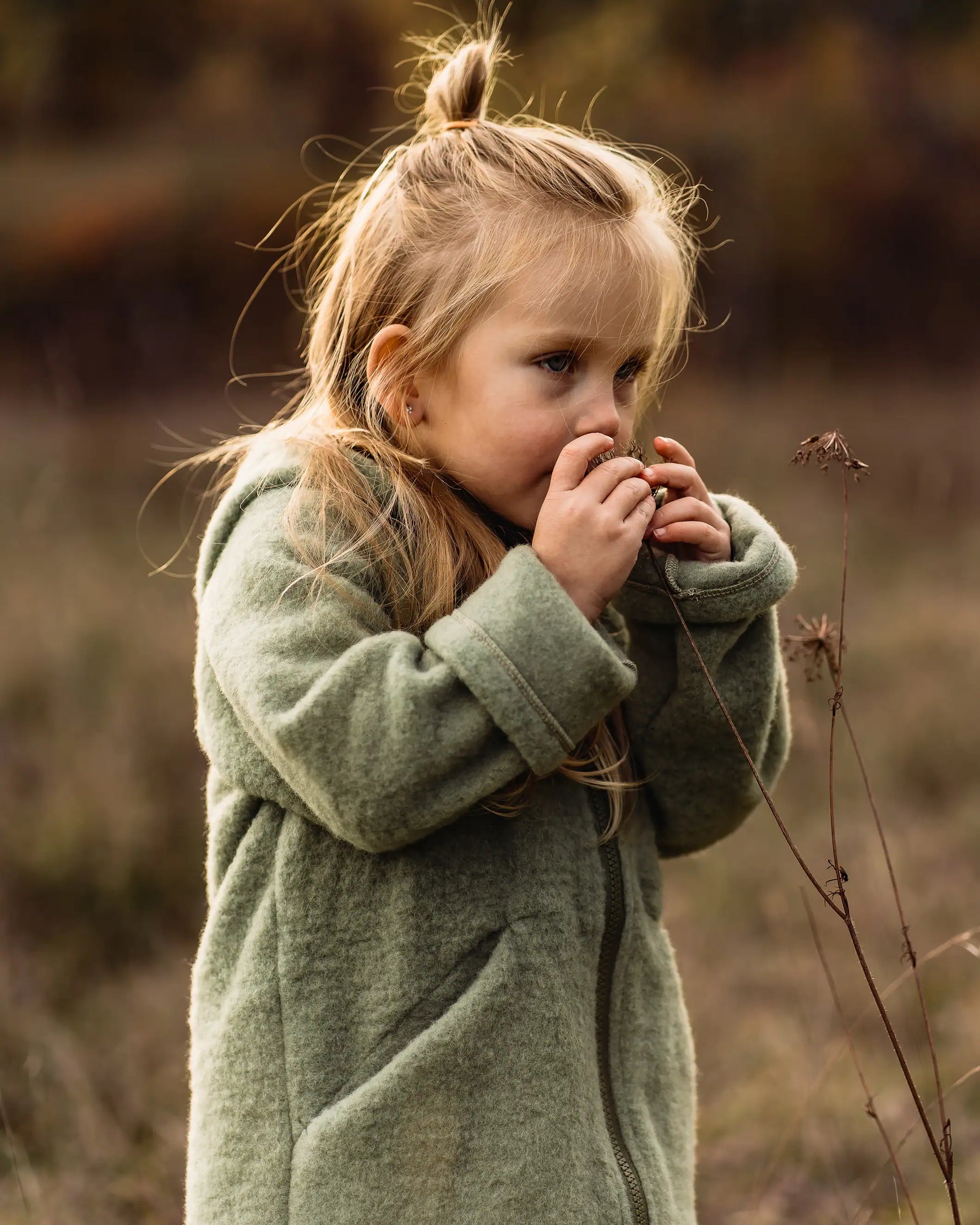 Übergangsjacke für Kinder aus Bio Merinofleece. Die Fleecejacke ganz ohne Polyester