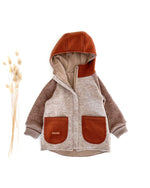 temperaturregulierende Color block Walkjacke mit verdecktem Reißverschluss und Kinnschutz