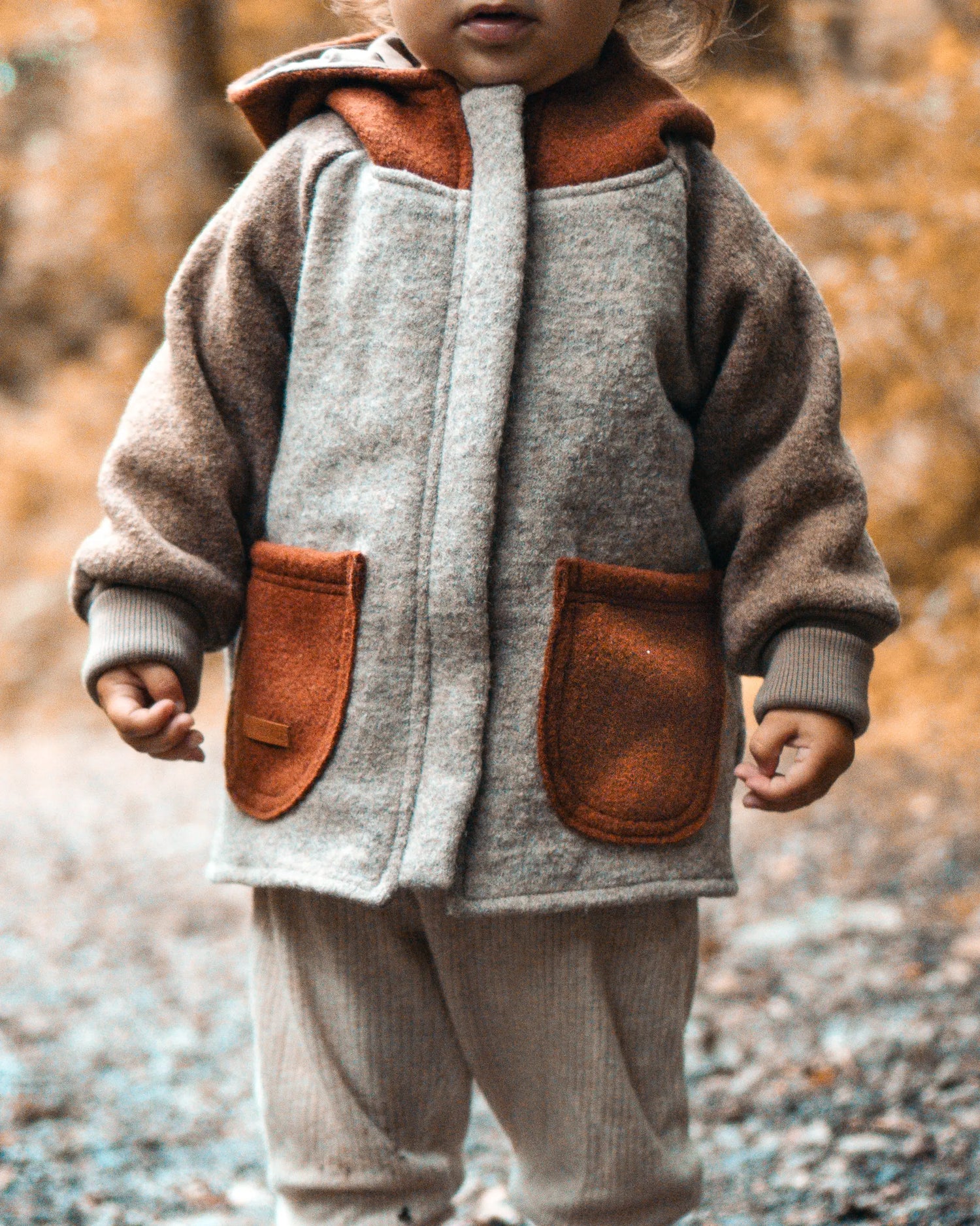 neutrale Color block Walkjacke für Kleinkinder, Kinder und Babys