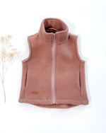 Kinder Weste aus Bio Wollfleece in Altrosa