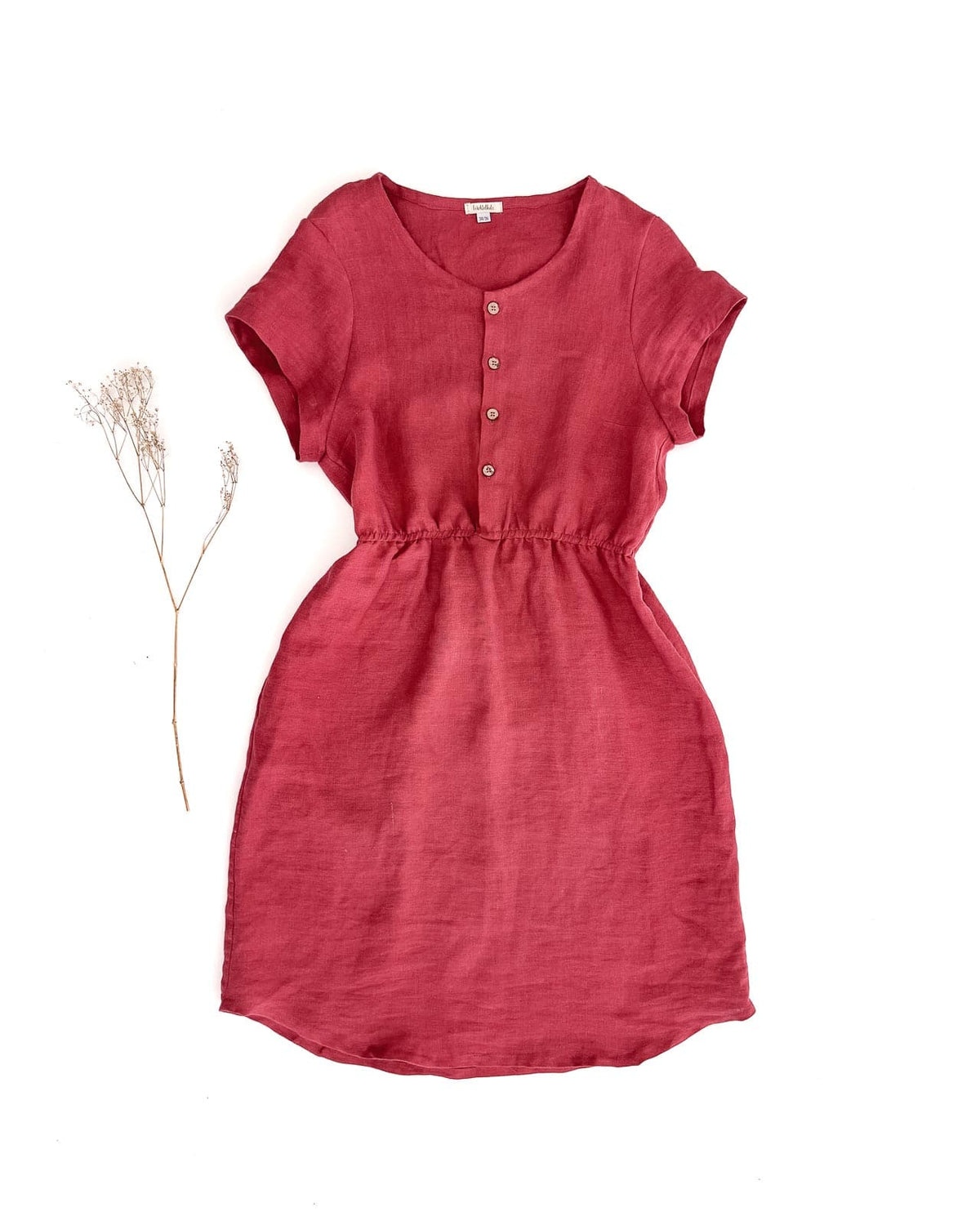 Leinenkleid mit Knopfleiste für Damen, Mamas, Schwangere und Stillende Mütter