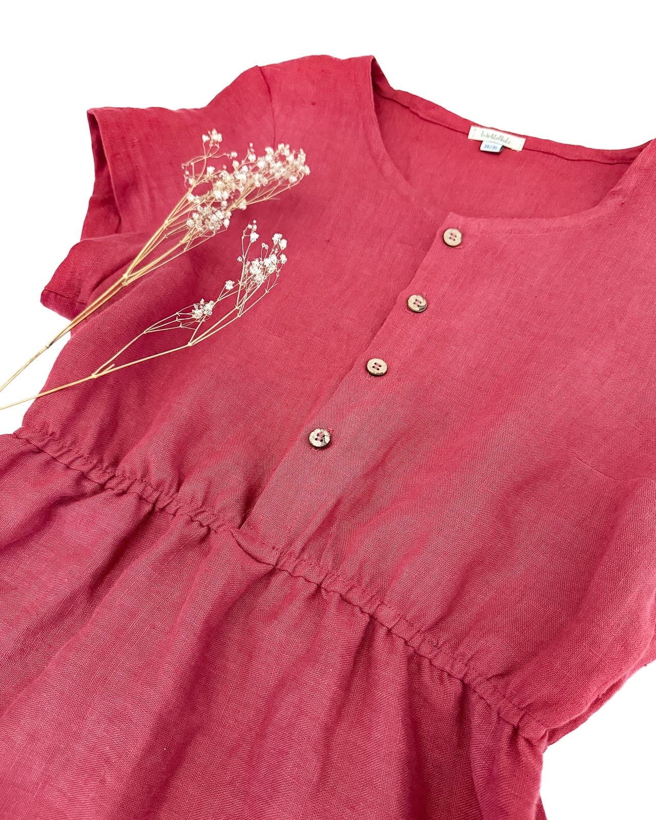 Leinenkleid mit Knopfleiste für Damen, Mamas, Schwangere und Stillende Mütter