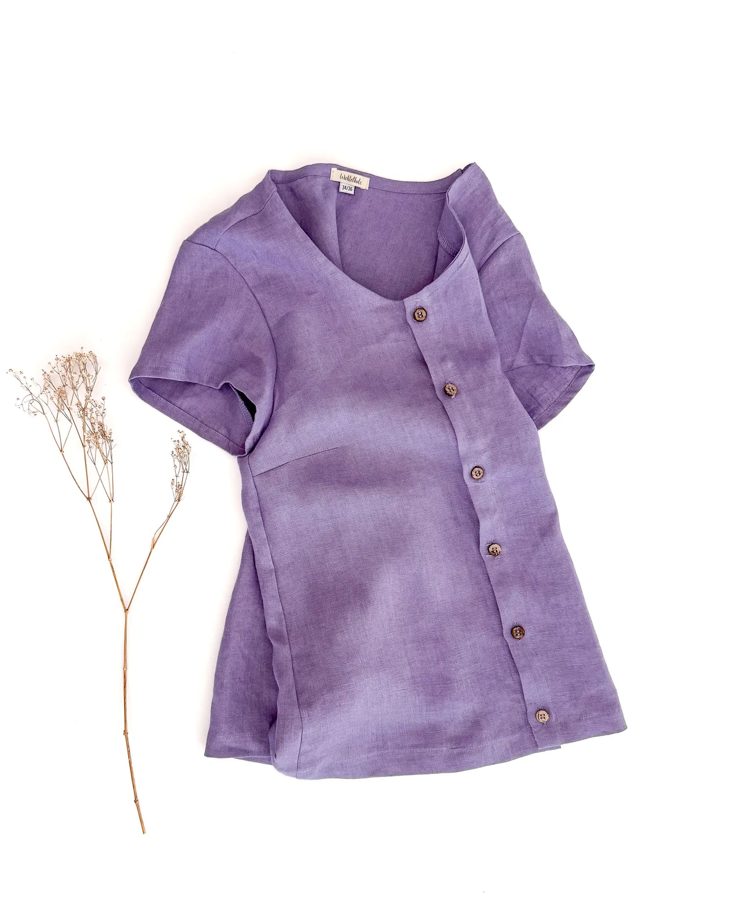 vielseitiges Damen Shirt aus gewaschenem Leinen, lässig kombinierbar zu Shorts, Rock oder Hose auch zum Stillen geeignet