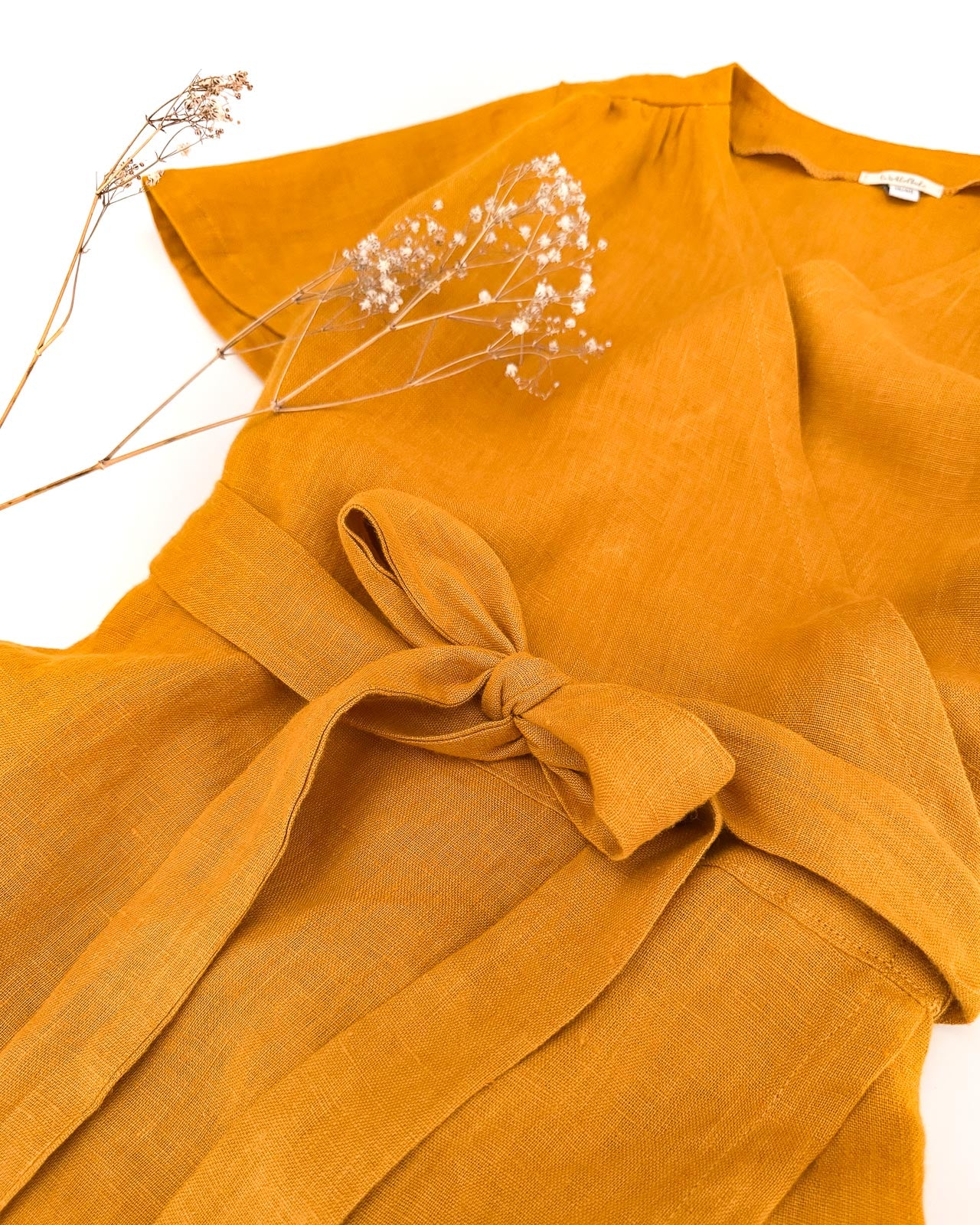 linen wrap dress -Leinen Wickelkleid
