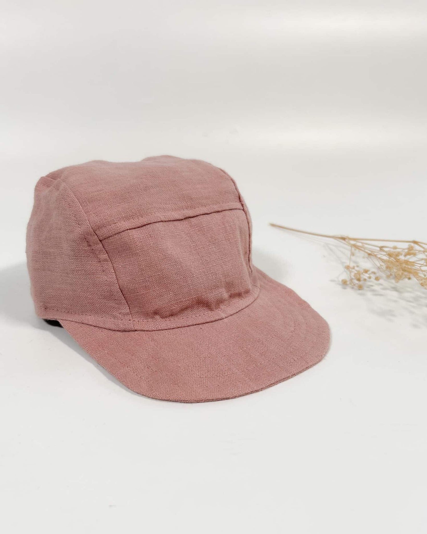 Sofortkauf: Kinder Cap aus Leinen in Altrosa, Gr. 52-54