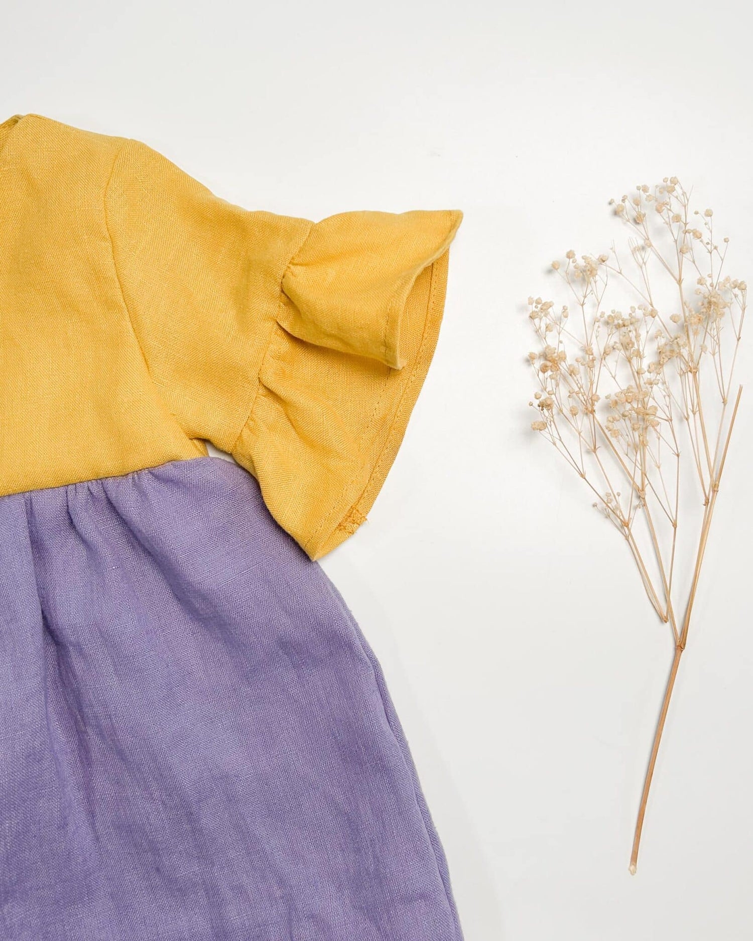 Sofortkauf: Colorblock Stufenkleid aus Leinen, Gr. 86/92