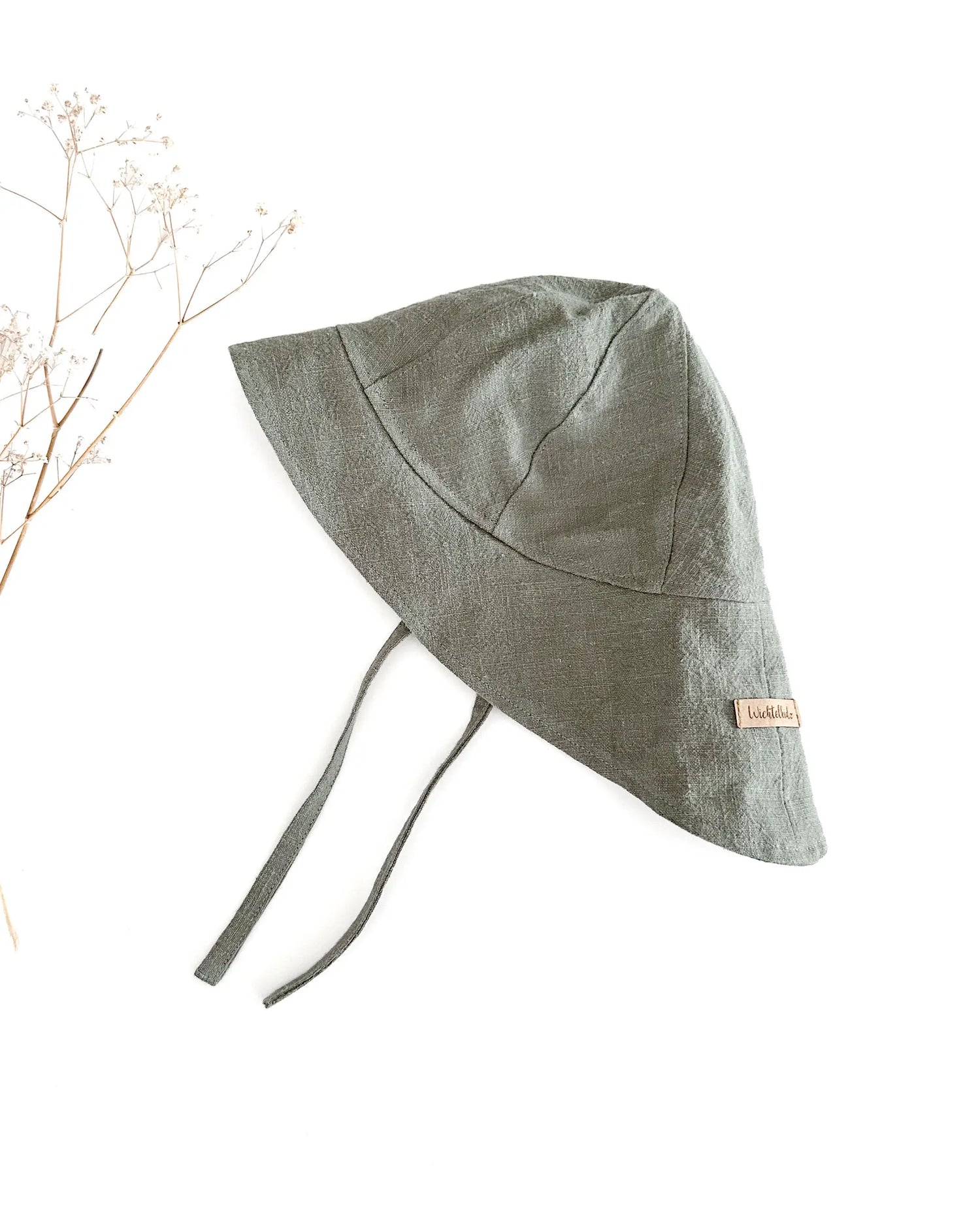 Sofortkauf: Leinen Sonnenhut in Olive, verschiedene Größen