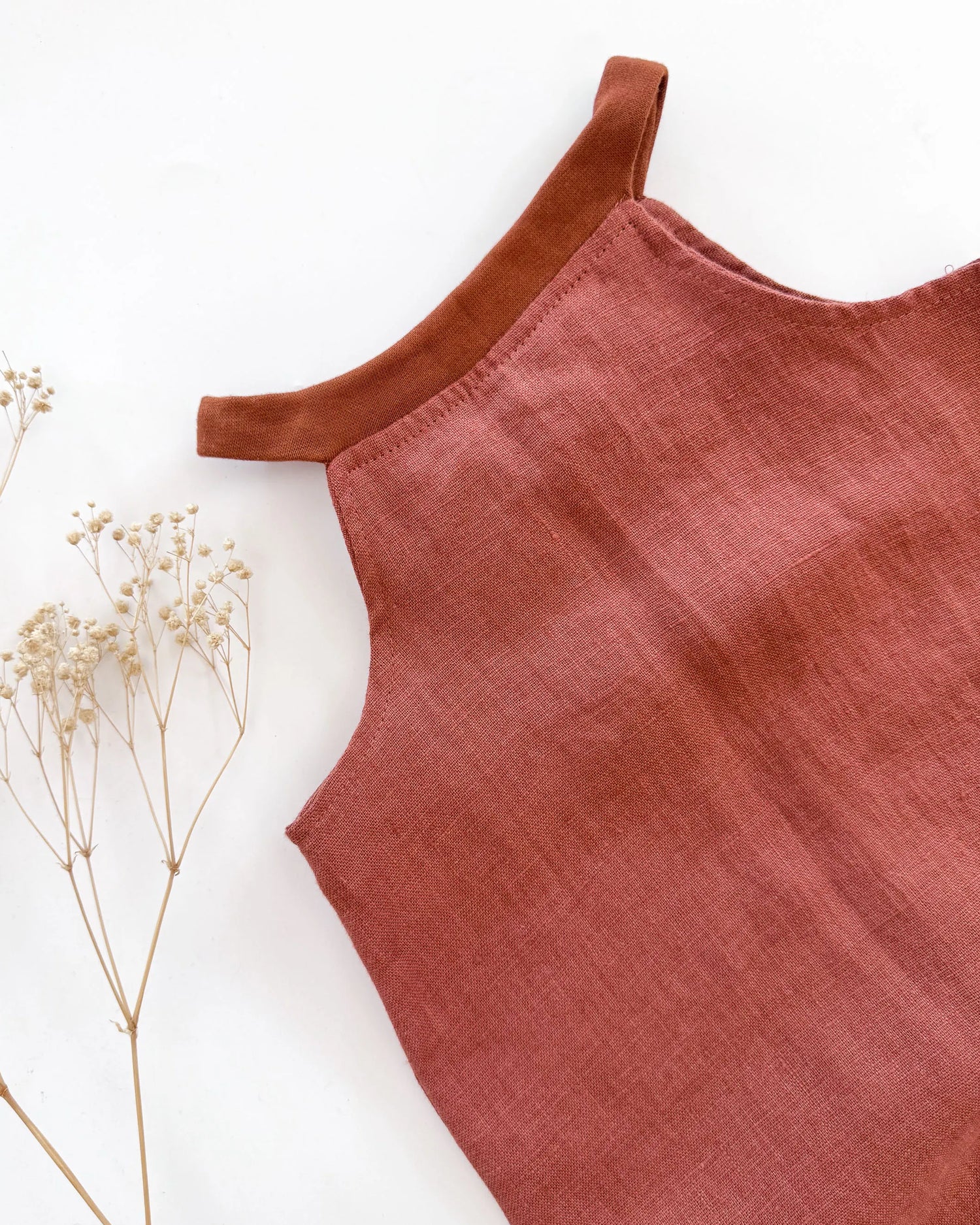 Sofortkauf: Leinen Jumper/Romper in Rost, Gr. 62/68
