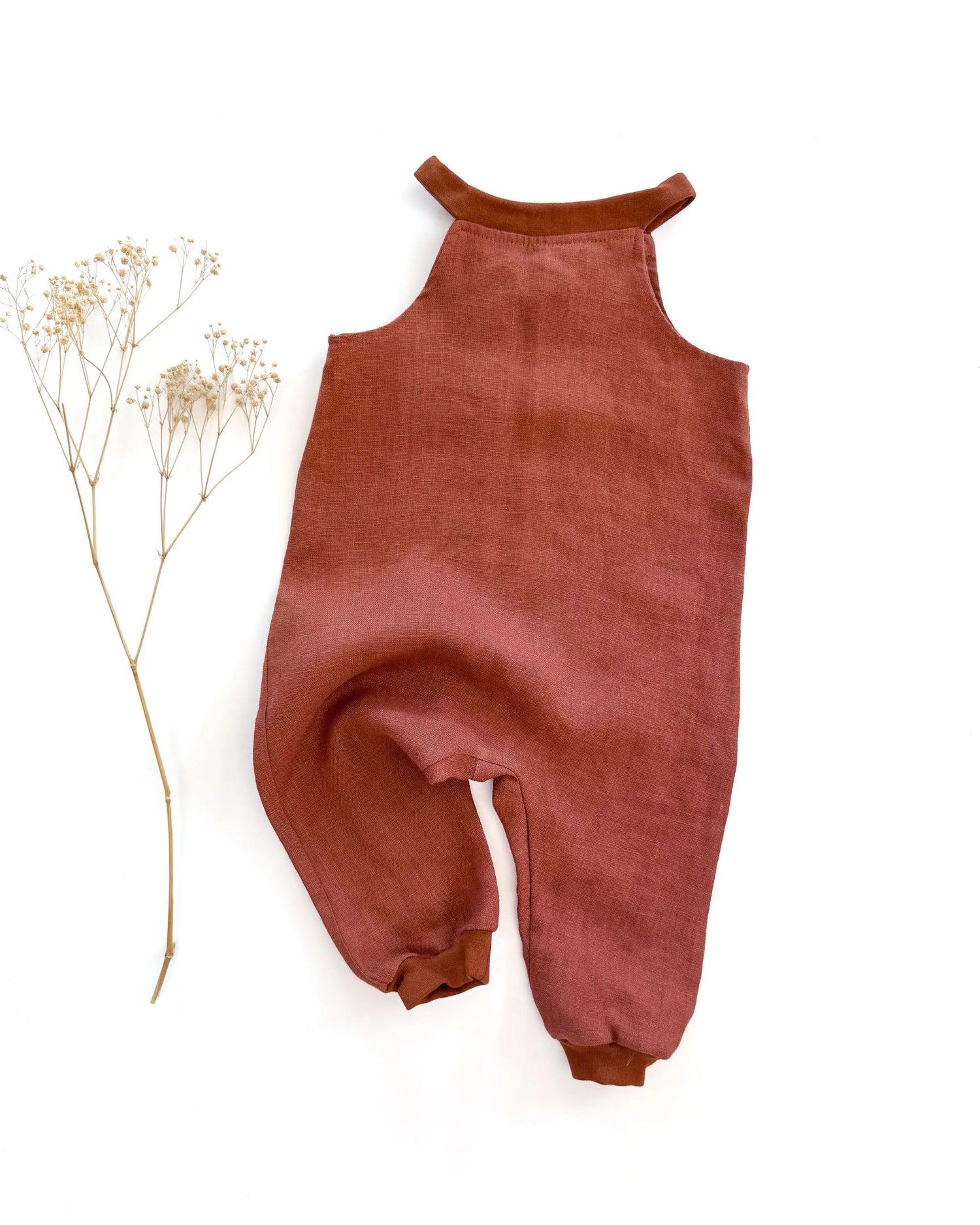 Sofortkauf: Leinen Jumper/Romper in Rost, Gr. 62/68