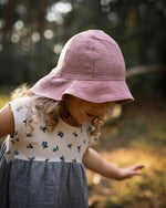 Kinder Leinen Sonnenhut - Sommerhut mit Sonnenschutz für Babys und Kids