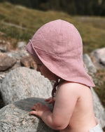 Kinder Leinen Sonnenhut mit Krempe - Sommerhut für Babys