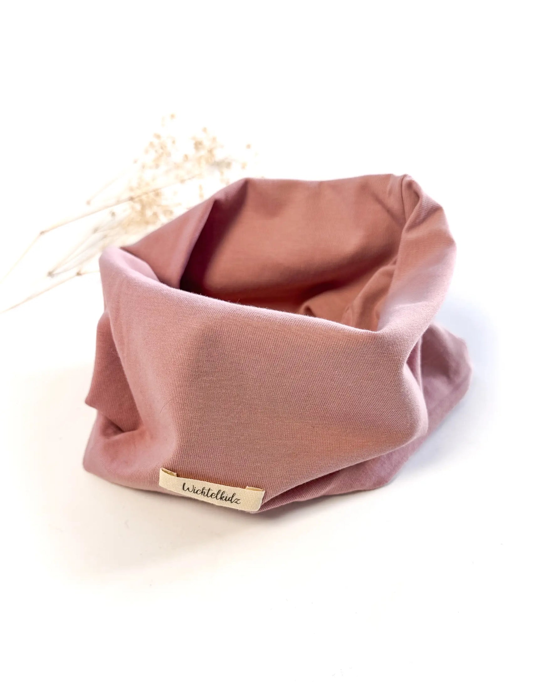 Kinder loopschal schlupfschal handmade aus Jersey in Rosa