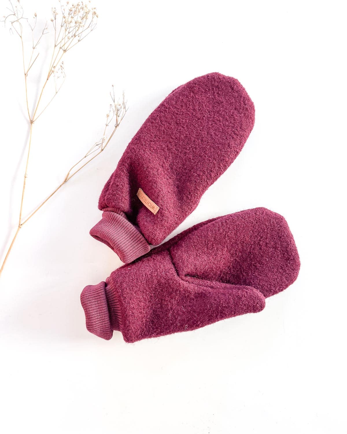 Sofortkauf: Damen Wollwalk-Handschuhe Beere - ungefüttert