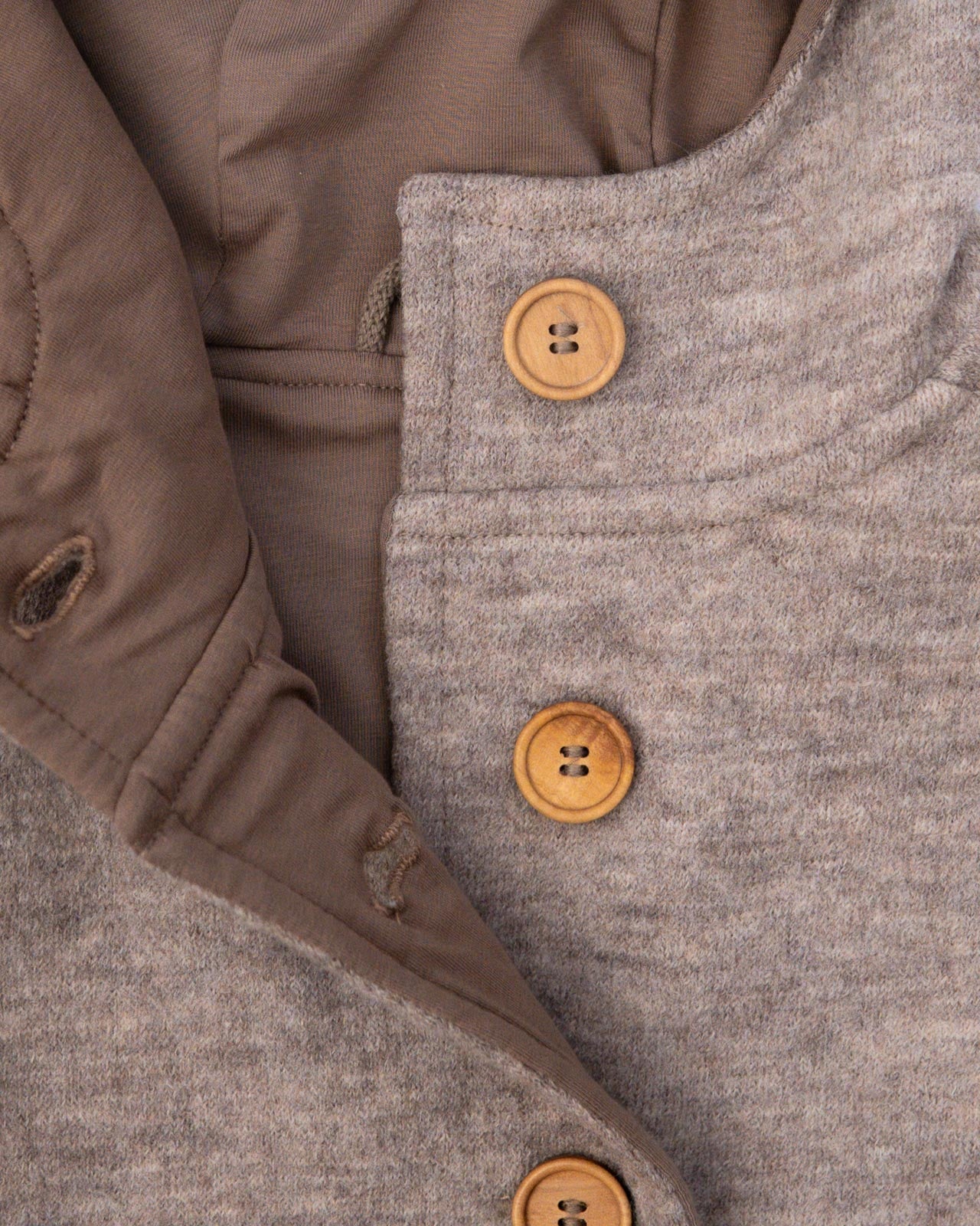 Sofortkauf: Walkjacke mit Holzknöpfen in Sand Meliert, Gr. 104/110