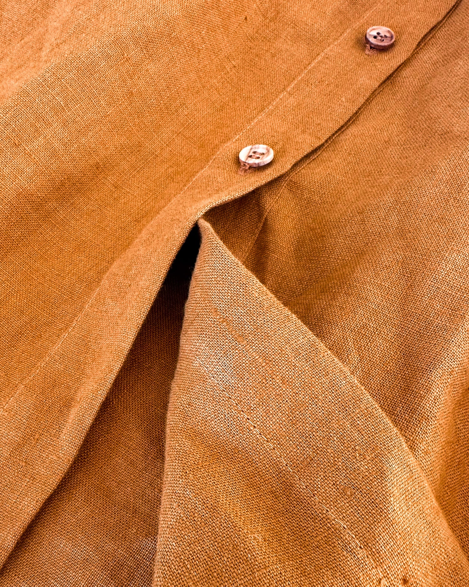 Sofortkauf: Damen Leinenrock mit Knopfleiste und Taschen in Zimt, Gr. XL (46/48)
