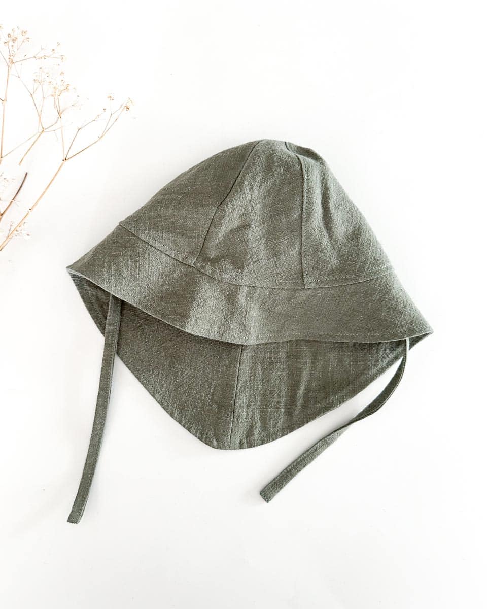 Sofortkauf: Leinen Sonnenhut in Olive, verschiedene Größen