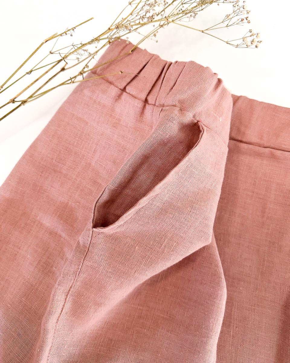 Sofortkauf: Damen Basic Leinen-Shorts in Altrosa, Gr. M (38/40)